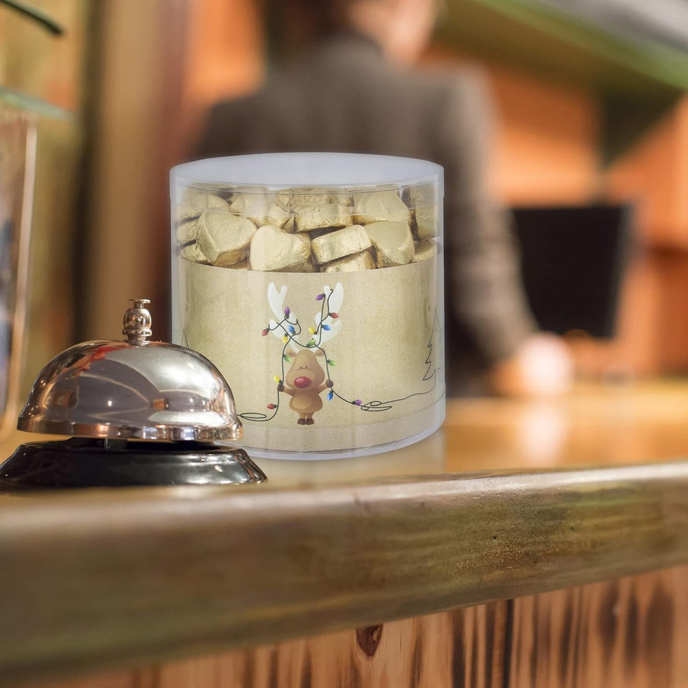 Günthart 150 Stück Goldene Schokoladenherzen mit Lebkuchenfüllung, 1,2 KG Pralinen Naty Shop