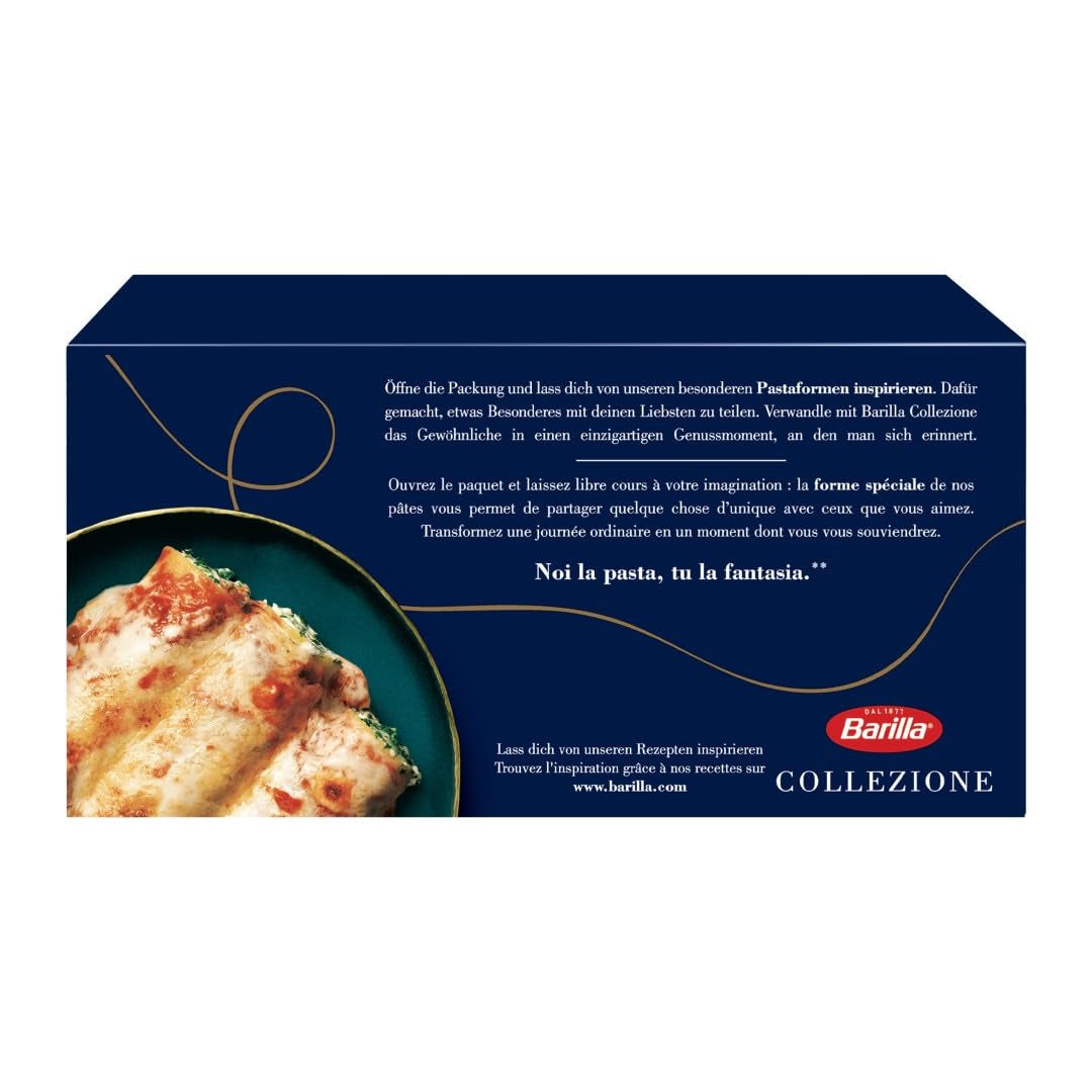 Barilla Collezione Cannelloni, hochwertige Hartweizennudeln, immer al dente, 12er-Pack (12 x 250 g)