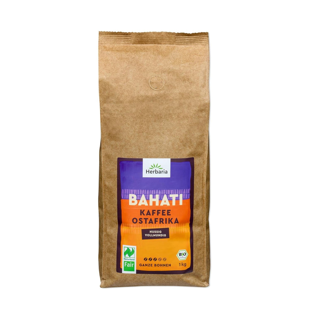 Herbaria MAKEDA Bio-Espresso, ganze Bohnen, 1 kg – Naturland Fair zertifiziert aus Ostafrika – Röstaromen mit Kakao und Noten von Eiche – Bio-Kaffeebohnen, perfekt für tragbare Filter und Kaffeevollautomaten. Naty Shop Coffee Bahati, ganze Bohnen, 1 kg Kaffee