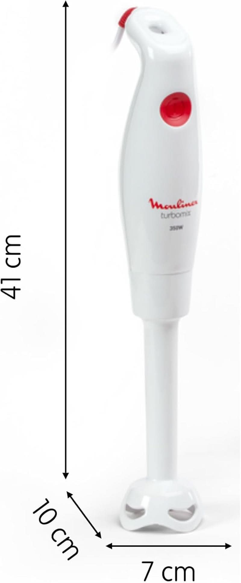 Stabmixer Turbomix DD12A1 | 350 W | Ergonomischer Griff | 2 Robuste Zelkrom-Klingen | Spritzschutz | Spülmaschinenfeste Abnehmbare Teile | Weiß Mama si Copilul Naty Shop