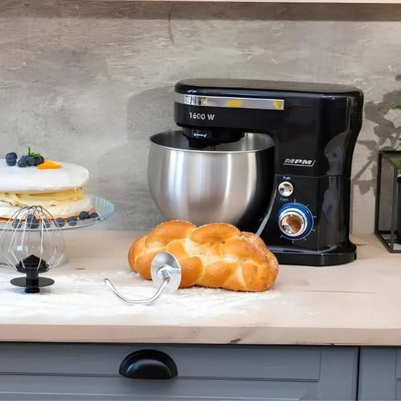 MPM - Planeten-Küchenmaschine Mit 2 Rührschüsseln 4 & 5 Liter - 1600W Küchenmaschine - Schwarz Mama si Copilul Naty Shop