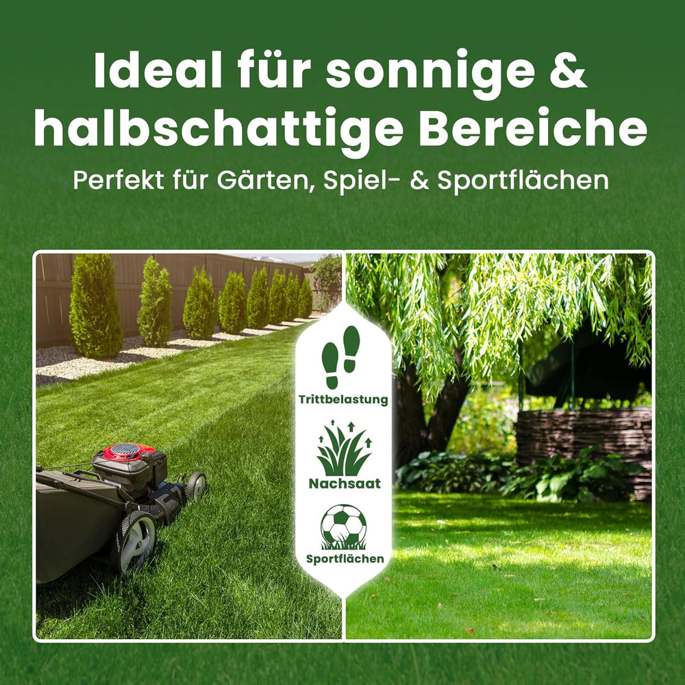 LERAVA® EXPRESS Rasensamen Schnellkeimend Frühjahr (30M²) - Premium Samen Für Trockenrasen & Schattenrasen - Rasensamen Nachsaat Für Lückenlosen Rasen - Grassamen Schnellkeimend - Rasensaat Turbo -