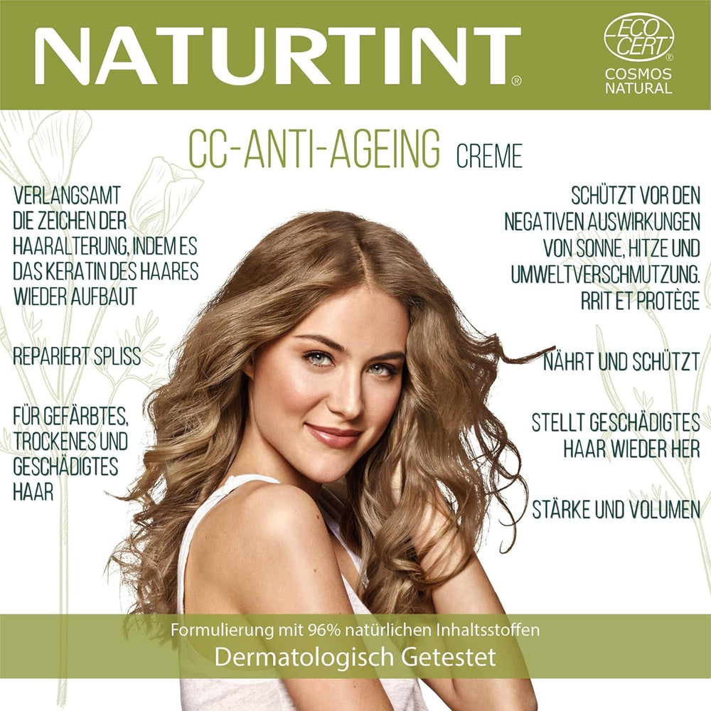 Natural Tint CC Cream. Mască de păr No Rinse. Pentru păr uscat și deteriorat. Repară și hidratează. 96% ingrediente naturale. 200ml Masca de par Naty Shop