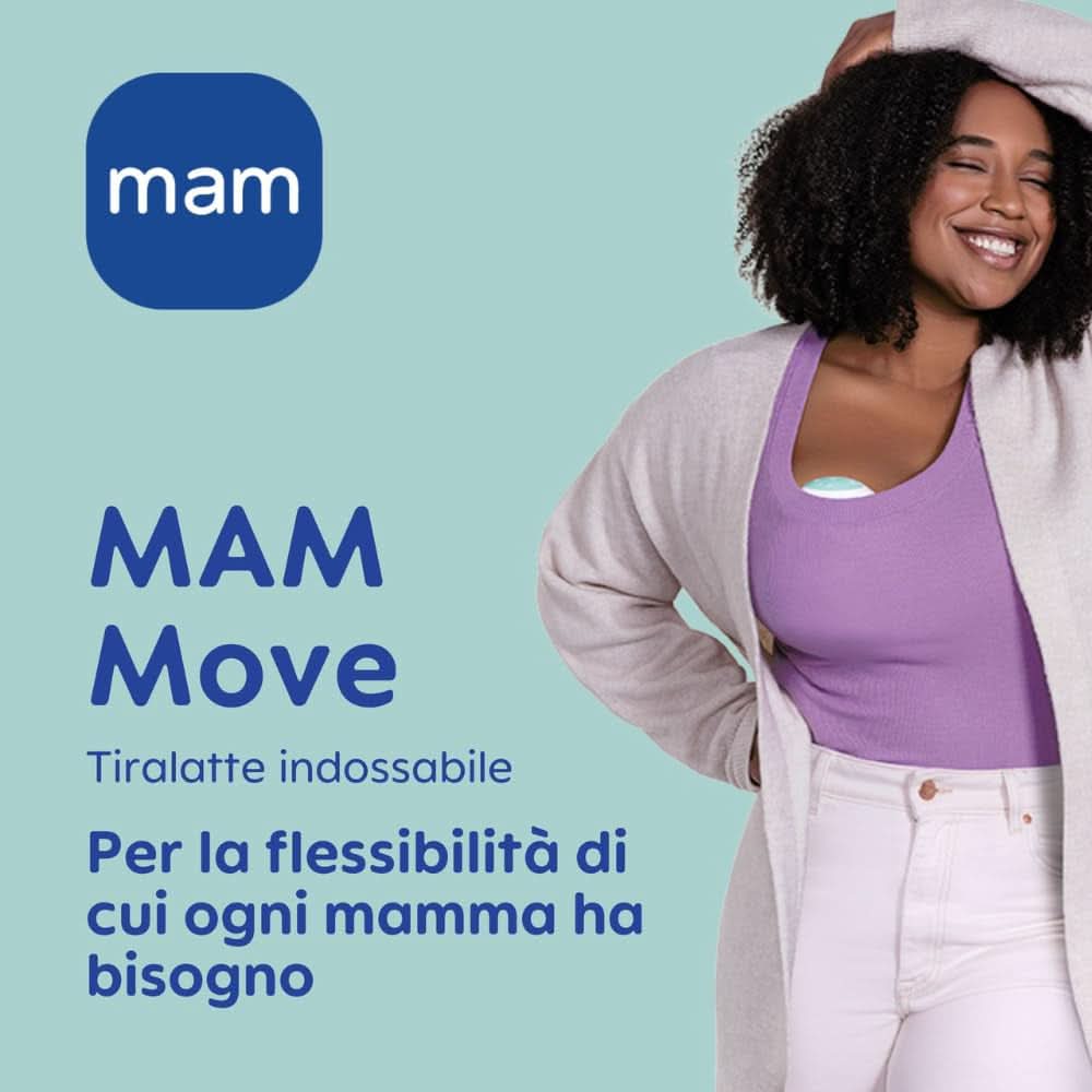 MAM Move Doppelmilchpumpe, tragbar, 3 Betriebsmodi und 5 Intensitätsstufen Zubehör Essen und Stillen Bebe Naty Shop