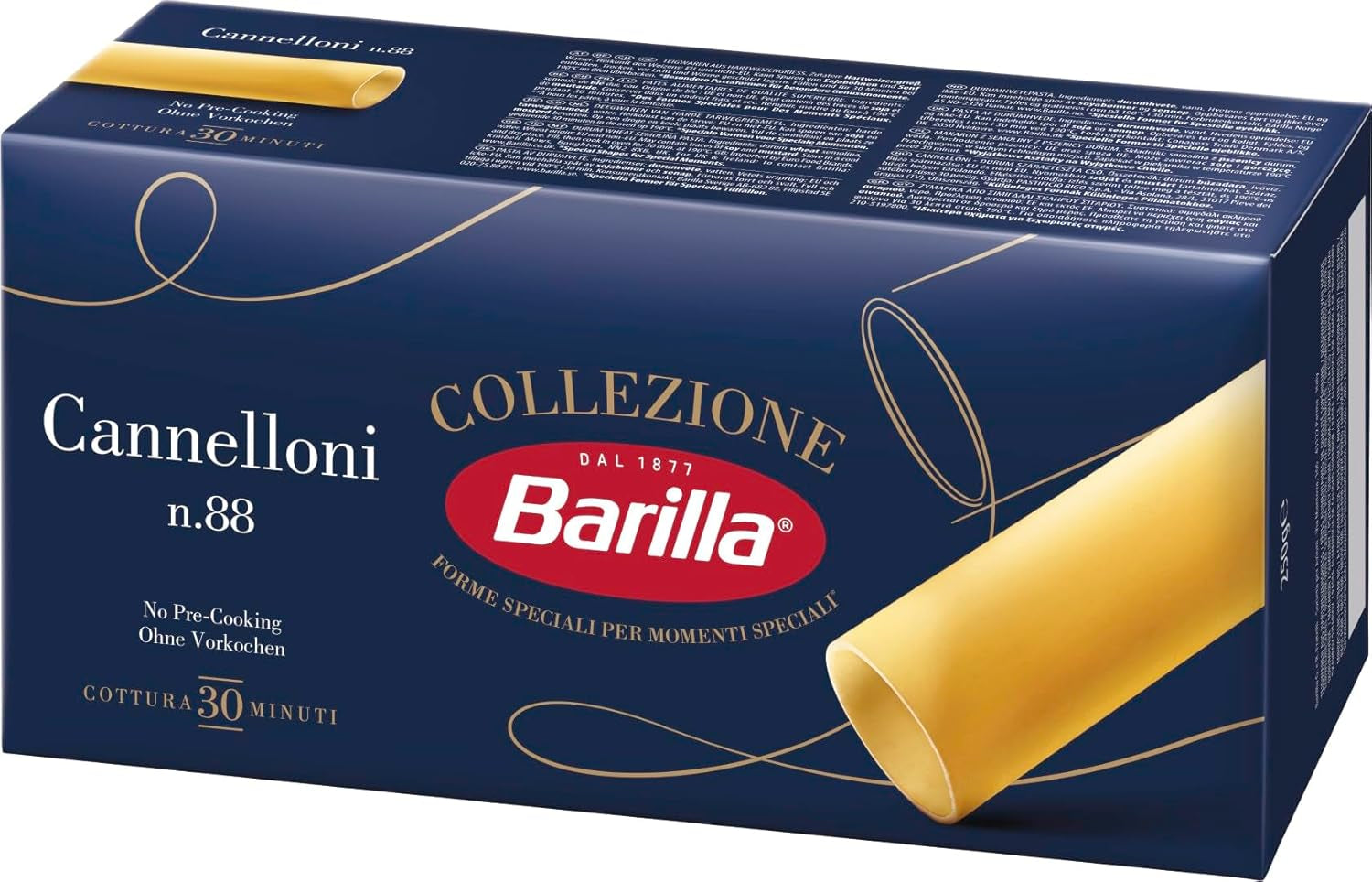 Barilla Collezione Cannelloni, hochwertige Hartweizennudeln, immer al dente, 12er-Pack (12 x 250 g)