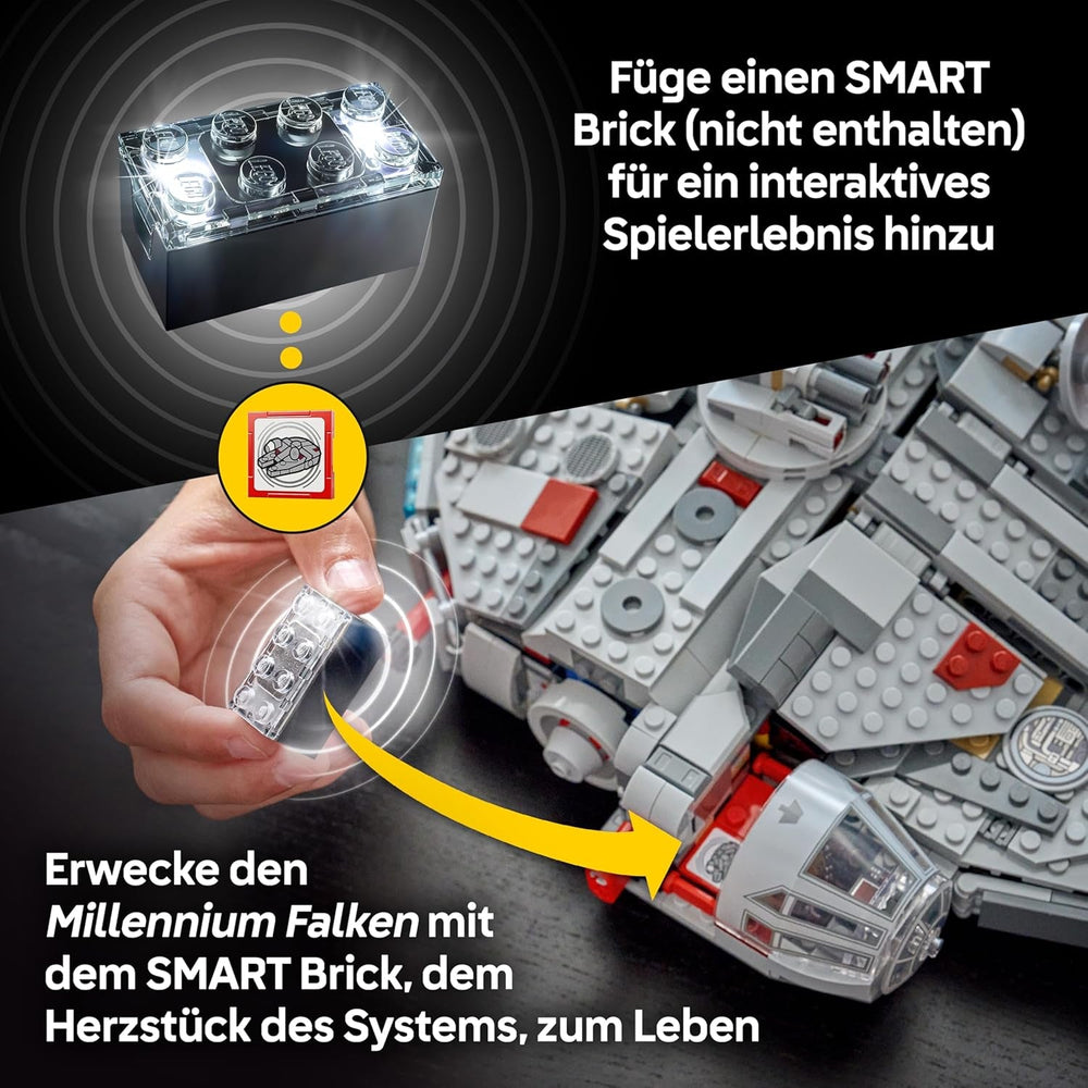 LEGO Star Wars 75426 SMART Play: Millennium Falke Modell - Kompatibles Interaktives Spielzeug inkl. 4 SMART Tags und 4 Minifiguren - Geschenkidee für Jungen und Mädchen ab 9 Jahren und erwachsene Fans