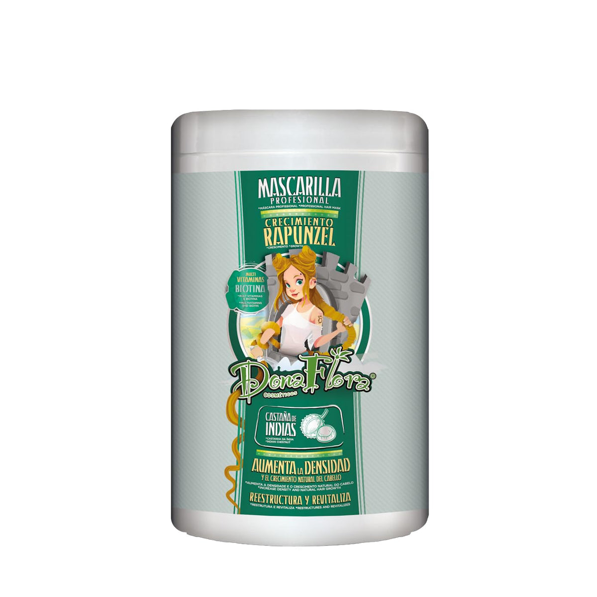 Masca de creștere Rapunzel 1000ml - Stimulează creșterea părului din foliculul pilos - Îngrijire de întărire pentru un păr mai lung și mai gros - Fără sulfați și parabeni Masca de par Naty Shop Titlu implicit