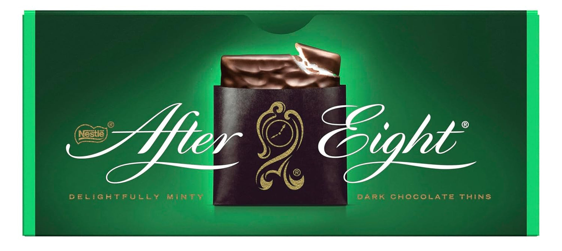 NESTLÉ after EIGHT, dünne dunkle Schokoladentafeln mit Minzcremefüllung. Schokoladenbonbons Naty Shop