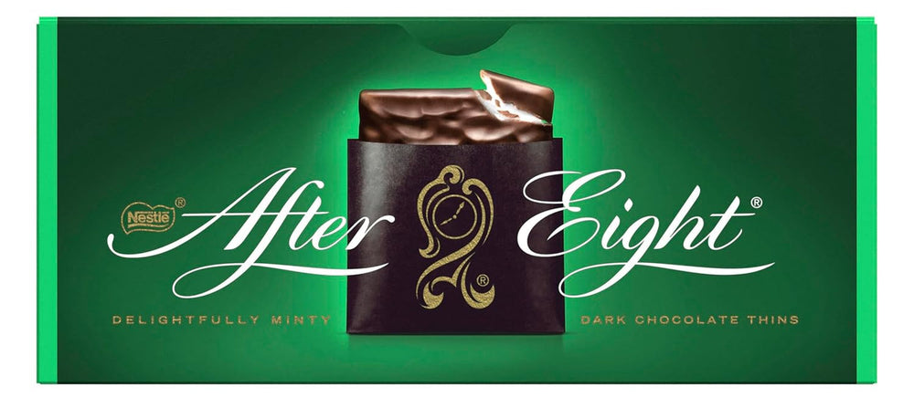 NESTLÉ after EIGHT, dünne dunkle Schokoladentafeln mit Minzcremefüllung. Schokoladenbonbons Naty Shop