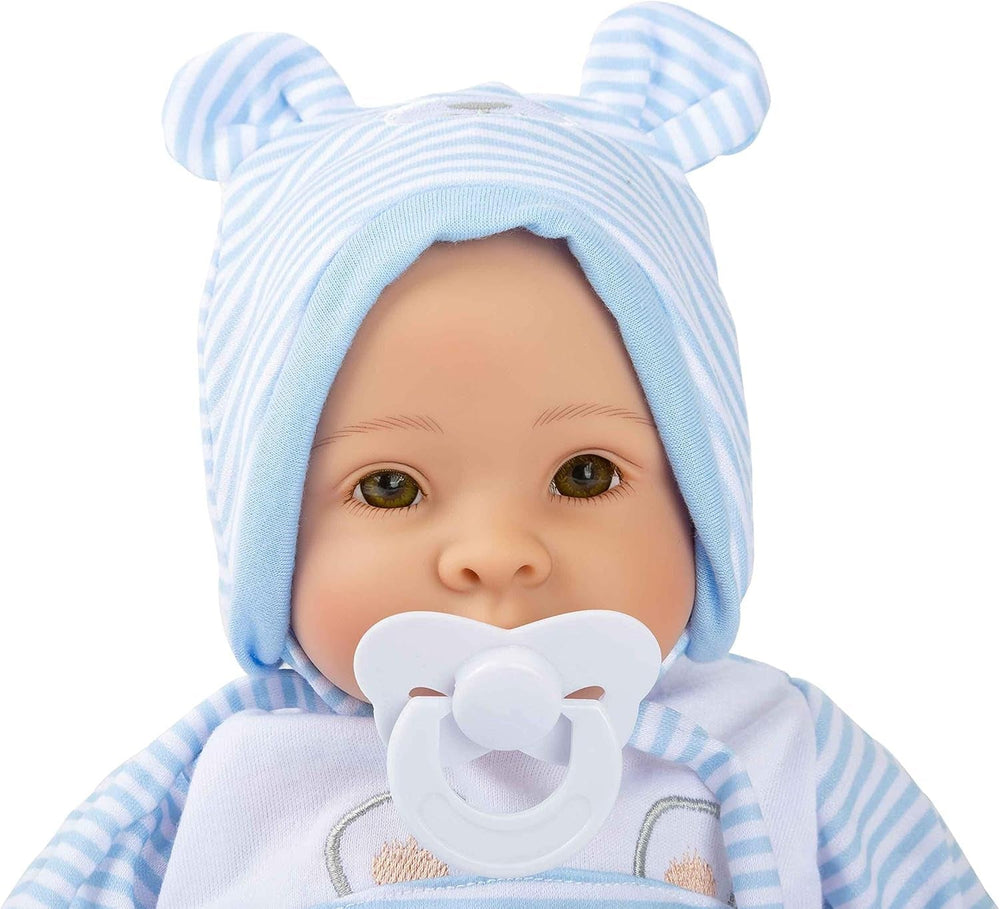 small Foot Puppe Lukas inkl. ausziehbarer Bekleidung, Schnuller und weicher Kuscheldecke, Rollenspielzeug, 11238