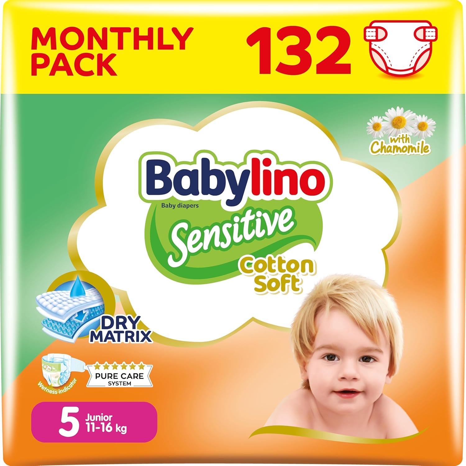Scutece pentru bebeluși sensibili, mărimea 7, extra large plus (+15 kg), 14 bucăți