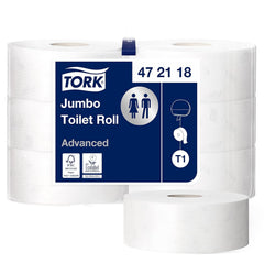 Hârtie igienică Tork Jumbo White T1, Advanced, 2 straturi, 6 × 380 M, 472118