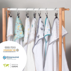 Kapuzenhandtuch für Kinder | 75X75Cm | 100 % Baumwolle | Öko-TEX 100 | Nr. 1 Anbieter für Kliniken | Unisex-Mutter-Kind-Naty-Shop