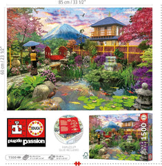 Educa - Puzzle de 1500 piese pentru adulti | Gradina Japoneza. Dimensiuni: 85 X 60 cm. Include lipiciul de puzzle Fixpuzzle. Pentru 14 ani (19937) Puzzle Naty Shop