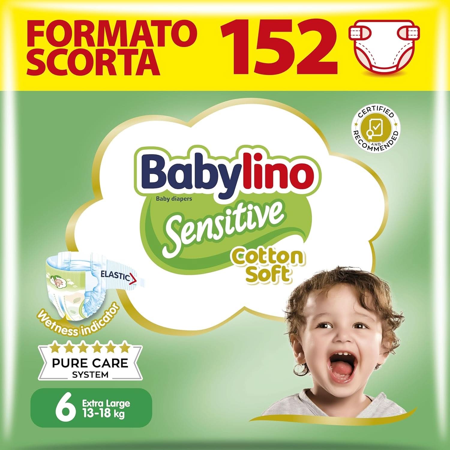 Babylino Sensitive, zarte Windeln für Kinder, verschiedene Größen Mutter und Kind Naty Shop Größe 6 (152 Stück)