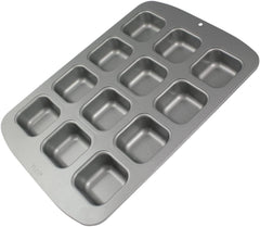 CSB106 Quadratische Antihaftbeschichtete Backform Mit 12 Minilöchern Aus Karbonstahl, Edelstahl, Silver, 37.3 X 26.1 X 3.1 Cm Matrite si tavi pentru copt Naty Shop