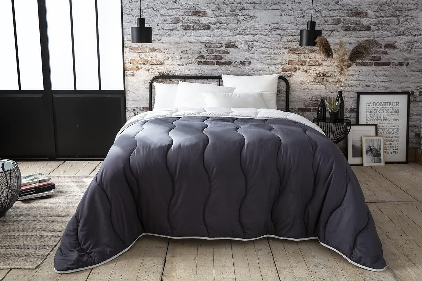 Abeil plapuma 200 X 200 Cm, bicolor, alb și gri Plapumi si pilote Naty Shop