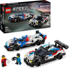 LEGO Speed Champions BMW M4 GT3 & BMW M Hybrid V8 Rennwagen Auto Spielzeug mit 2 baubaren Modellautos und 2 Rennfahrer-Minifiguren, Geschenk für Jungs, Mädchen ab 9 Jahren, Modellauto 76922
