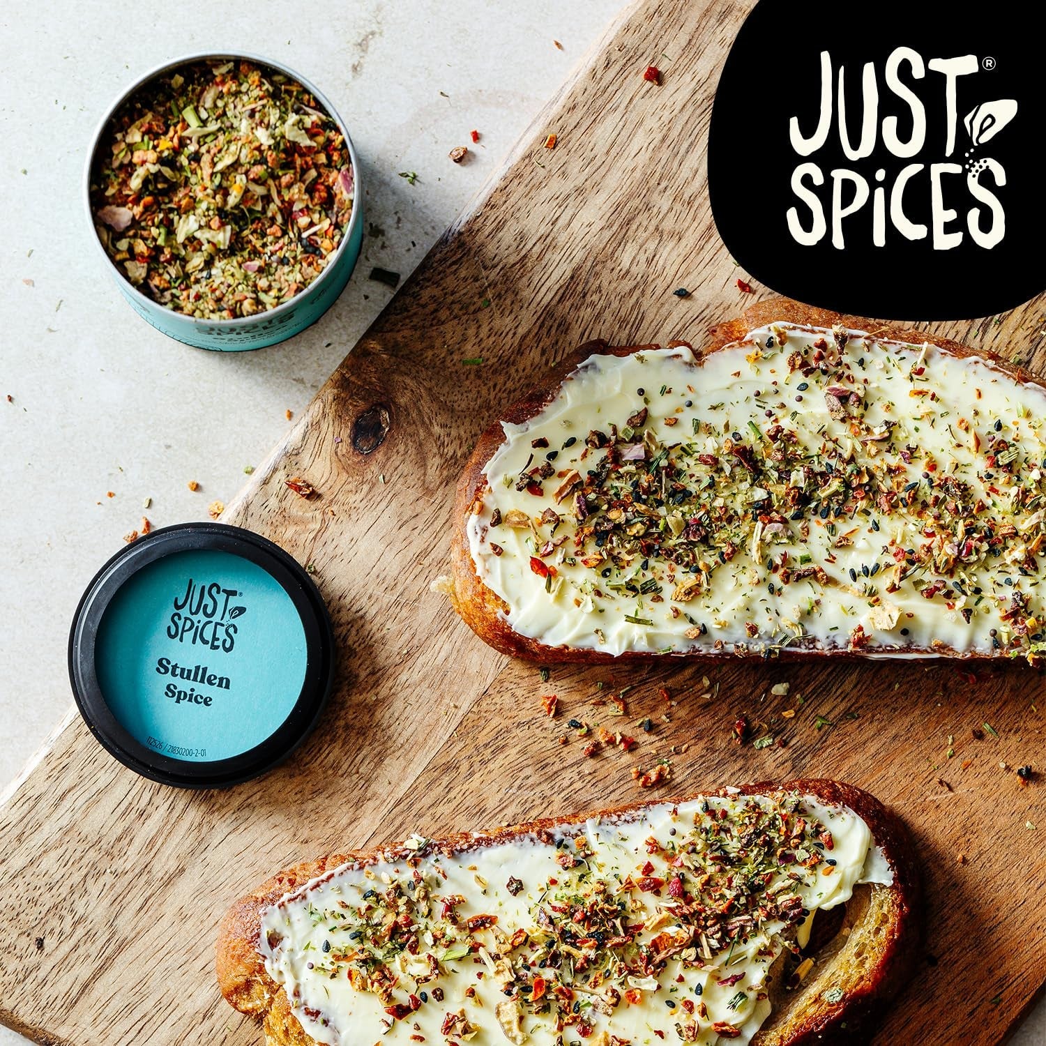 Just Spices Stullen Spice I Würze belegte Brote mit 13 leckeren Zutaten in einem Gewürzmix I Gewürzdose, 50 g