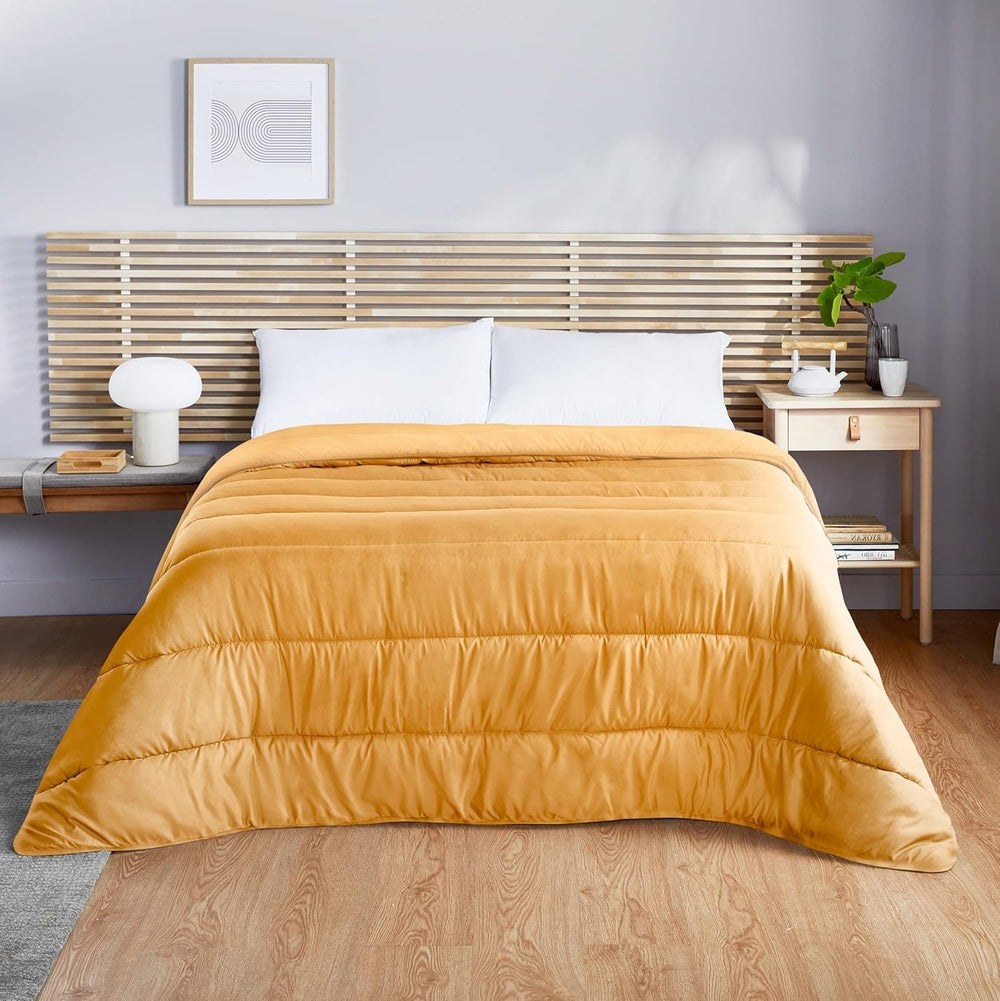 Pikolin Home – Wendedecke 300 G – zweifarbige nordische Füllung – für Bett 150 – bequem, warm, atmungsaktiv, blau, 240 x 220 cm Steppdecken und Steppdecken Naty Shop