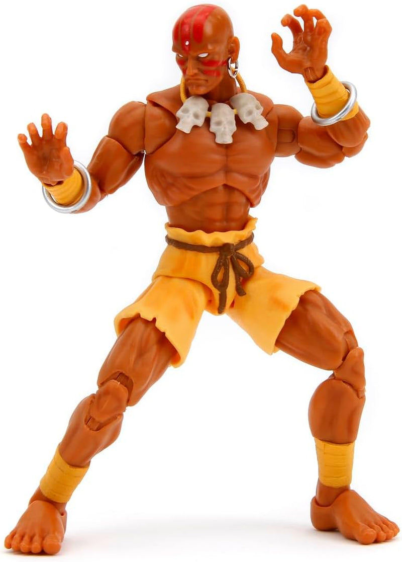 Jada Toys Street Fighter-Figur Guile (15 cm) – Street Fighter 2: The Final Challengers bewegliche Actionfigur zum Sammeln mit alternativem Kopf, Händen und Zubehör, ab 13 Jahren. Actionfiguren Naty Shop Dhalsim