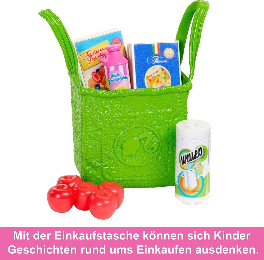 Păpușă Barbie Pantry Playset cu peste 25 de piese și accesorii de bucătărie - Perfectă pentru micii gurmanzi și cadou pentru copii cu vârsta de 3 ani și peste, HJV38