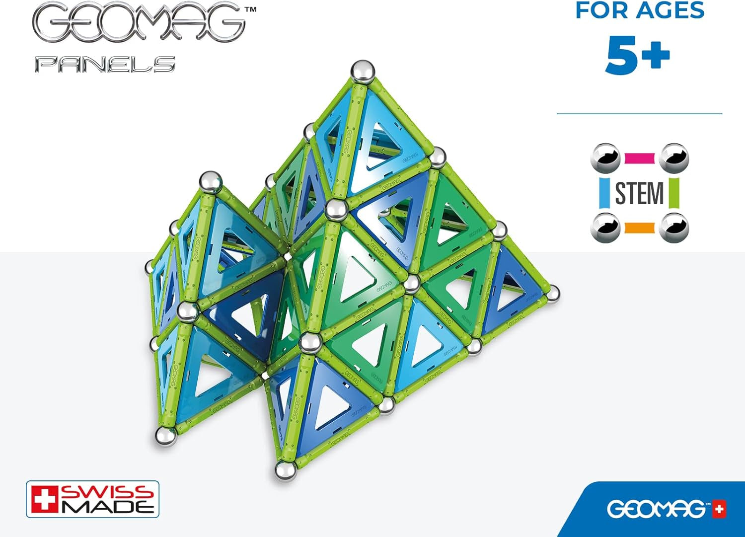 Geomag Classic Panels 192 Stück Magnetisches Spielzeug für Kinder, Geschenk für Jungen und Mädchen im Alter von 5 6 7 8 9 10 11 12 13 Jahren, magnetische Konstruktionen, Kinderspielzeu