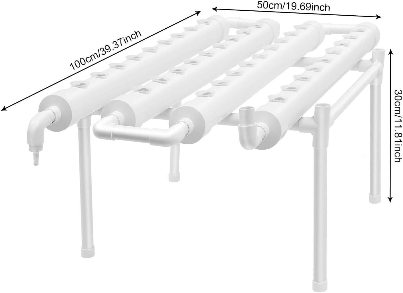 Kit de creștere hidroponică cu 36 de locuri de plantare, Kit de creștere hidroponică 100×50×30cm, Sistem de creștere hidroponică cu pompă de apă, Sisteme de creștere a plantelor fără sol din PVC-U