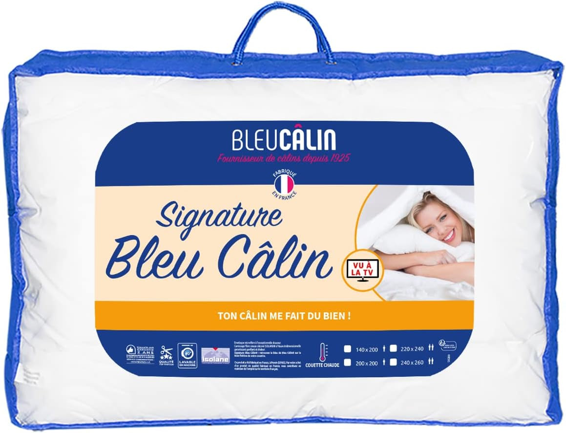 Bleu Câlin Warme Steppdecke für 1 Person „Gamme Signature“, weicher Mikrofaserbezug, 140 x 200 cm Steppdecken und Steppdecken Naty Shop