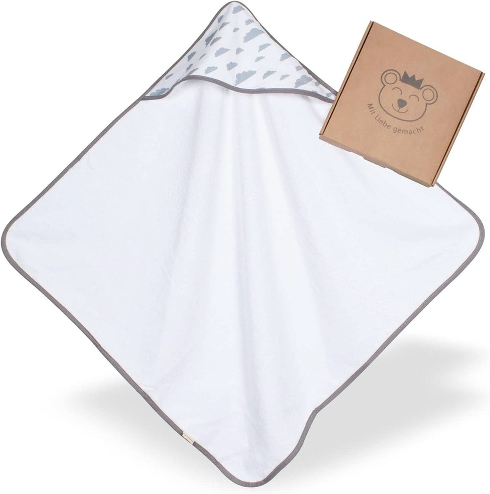 Kapuzenhandtuch für Kinder | 75X75Cm | 100 % Baumwolle | Öko-TEX 100 | Nr. 1 Anbieter für Kliniken | Unisex-Mutter-Kind-Naty-Shop