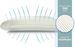 Talamo Italia Set de 2 perne pentru pat, 100% Made in Italy, pernă detașabilă "săpun" din spumă de memorie perforată, hipoalergenică și respirabilă, 70X40Xh16 Cm Perne standard Naty Shop