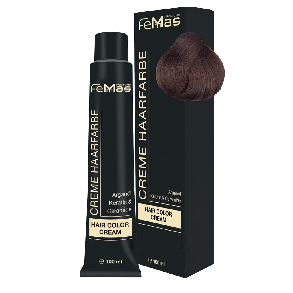 FemMas Hair Colour Pure & Mix Red I Cremă profesională cu ulei de argan, keratină și ceramide I Ca o vopsea de păr permanentă sau nuanță pentru rezultate radiante, de lungă durată I 100 ml
