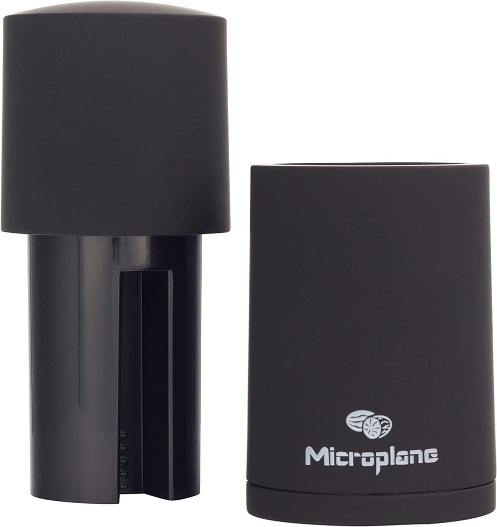 Microplane Spice Grinder negru pentru nucșoară, scorțișoară, boabe Tonka, piper lung și alte condimente uscate Rasnite si Feliatoare Naty Shop