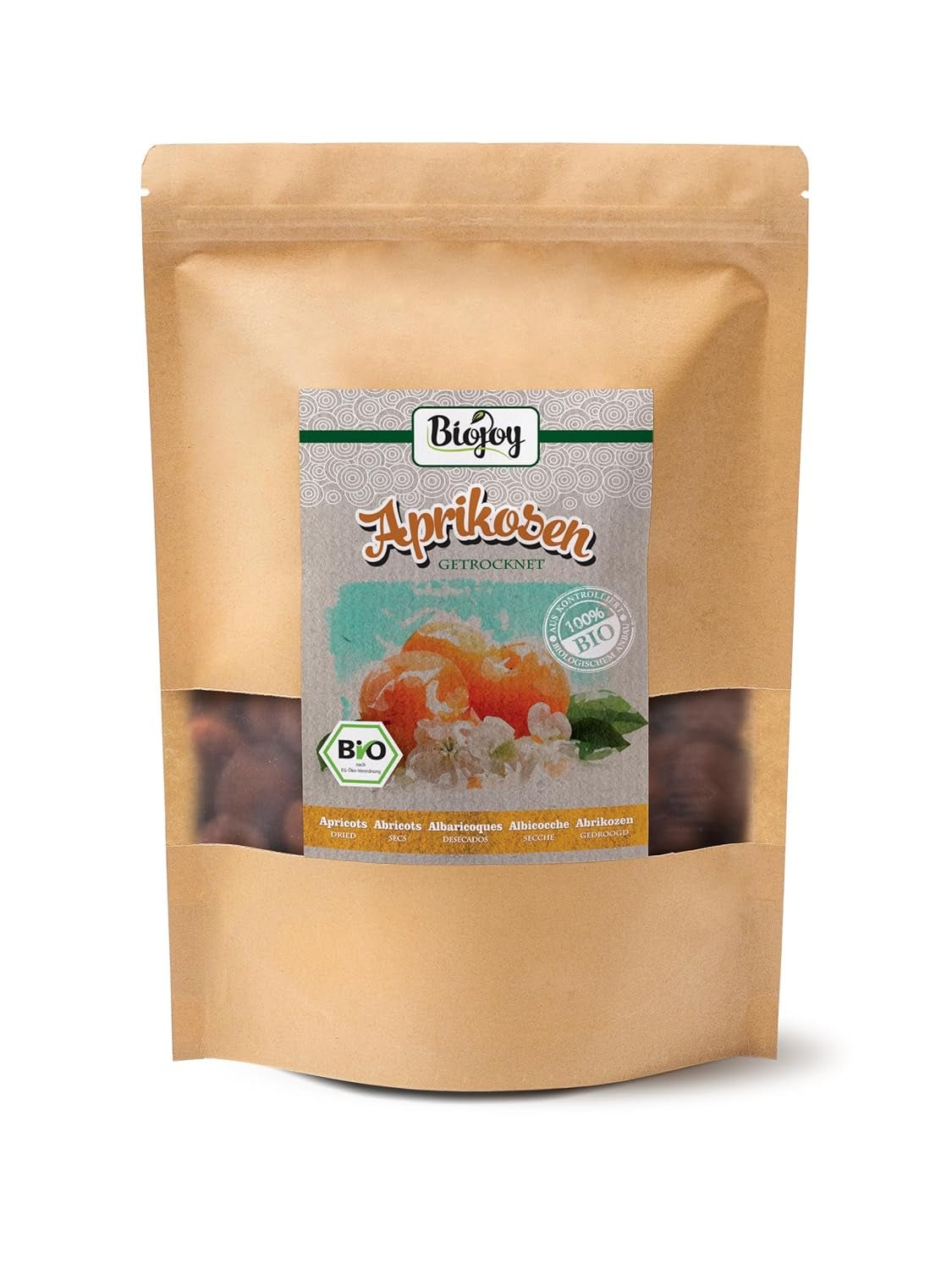 Caise uscate bio Biojoy (500 g), nesulfurate Produse deshidratate Magazinul meu 1 kg (1 pachet)