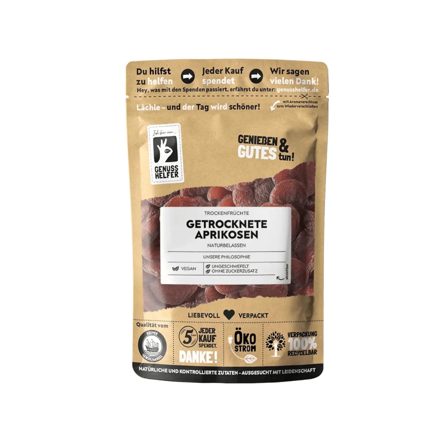 Caise uscate Bremer Gewürzhandel, fructe uscate fără zahăr adăugat și nesulfurate, 1kg Produse deshidratate Naty Shop 250 G