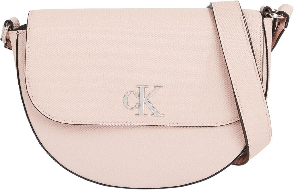 Calvin Klein Jeans sac de umăr Minimal Monogram Saddle Bag Klein Genti Femei Naty Shop Roz (Conch palid)