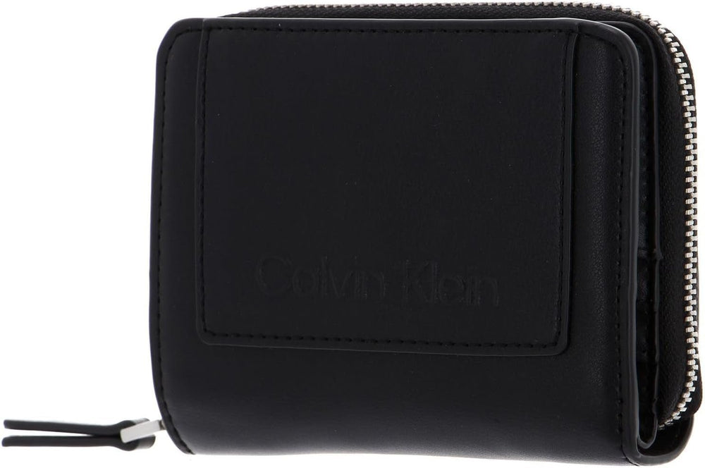 Calvin Klein Ladies Ck Set Zip Around W/Flap Md Purses Portofel Femei Naty Shop Negru (Ck Black) O mărime se potrivește tuturor