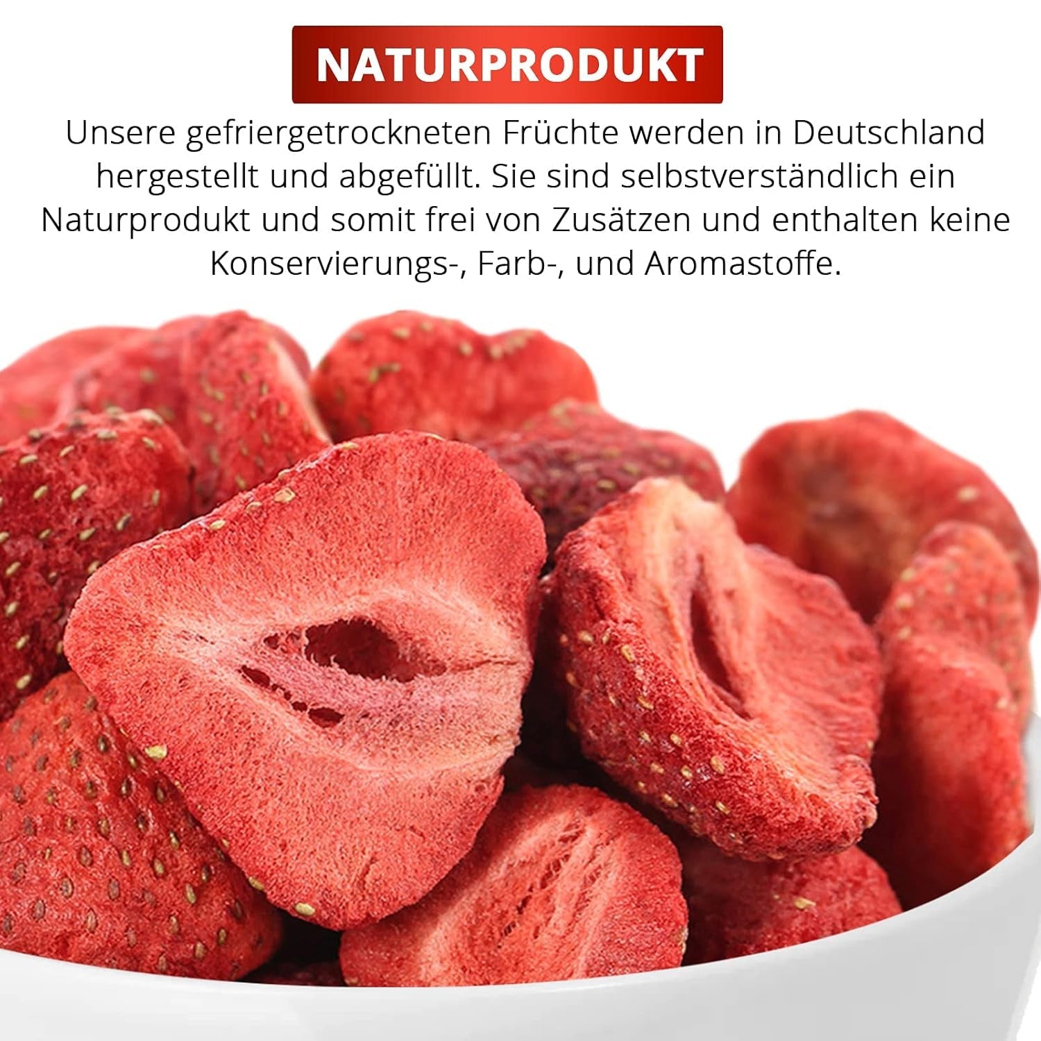 Căpșuni liofilizate, 200g fructe liofilizate în felii, neîndulcite, chipsuri cu căpșuni fructate, căpșuni uscate Produse deshidratate Naty Shop