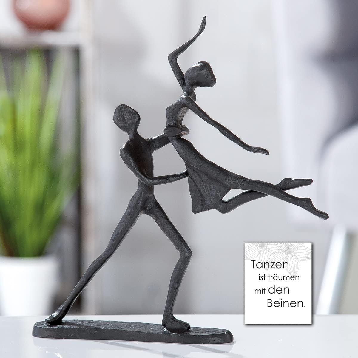 Casablanca Deco Sculptură Figura Statuie cuplu dansator - Fier Culoare: maro Înălțime 17,5 cm Lățime 20 cm Motiv cuplu - decor, artă, cadou, living Statuete si sculpturi Naty Shop