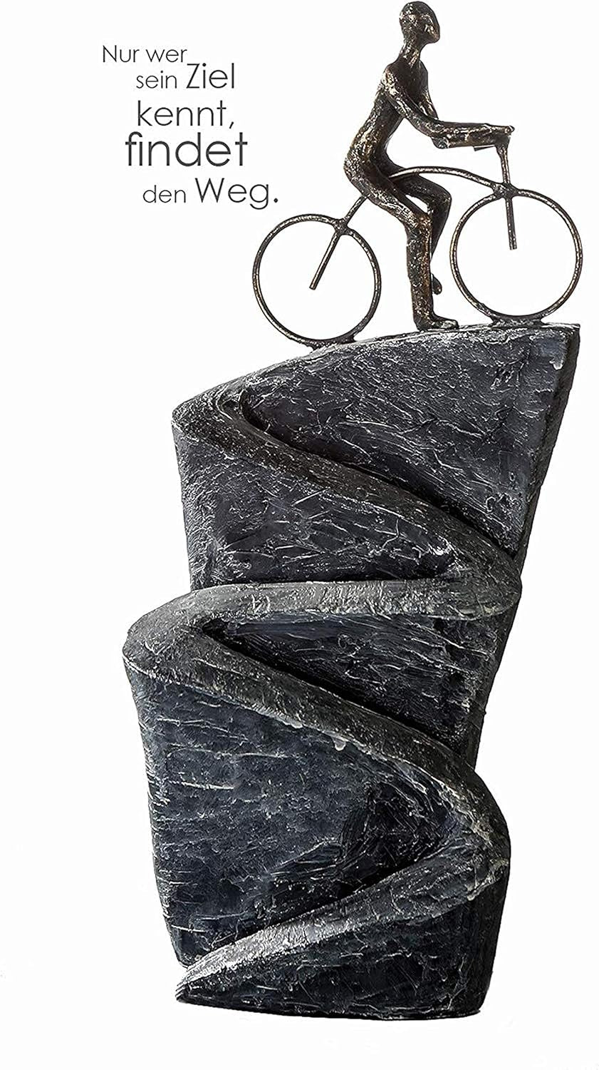 Casablanca sculptură decorativă figurină - Fabricat din rășină sintetică - Model: Patience - Culori: Bronz Negru - Decorativ camera de zi - Înălțime 41 cm Statuete si sculpturi Naty Shop În sus