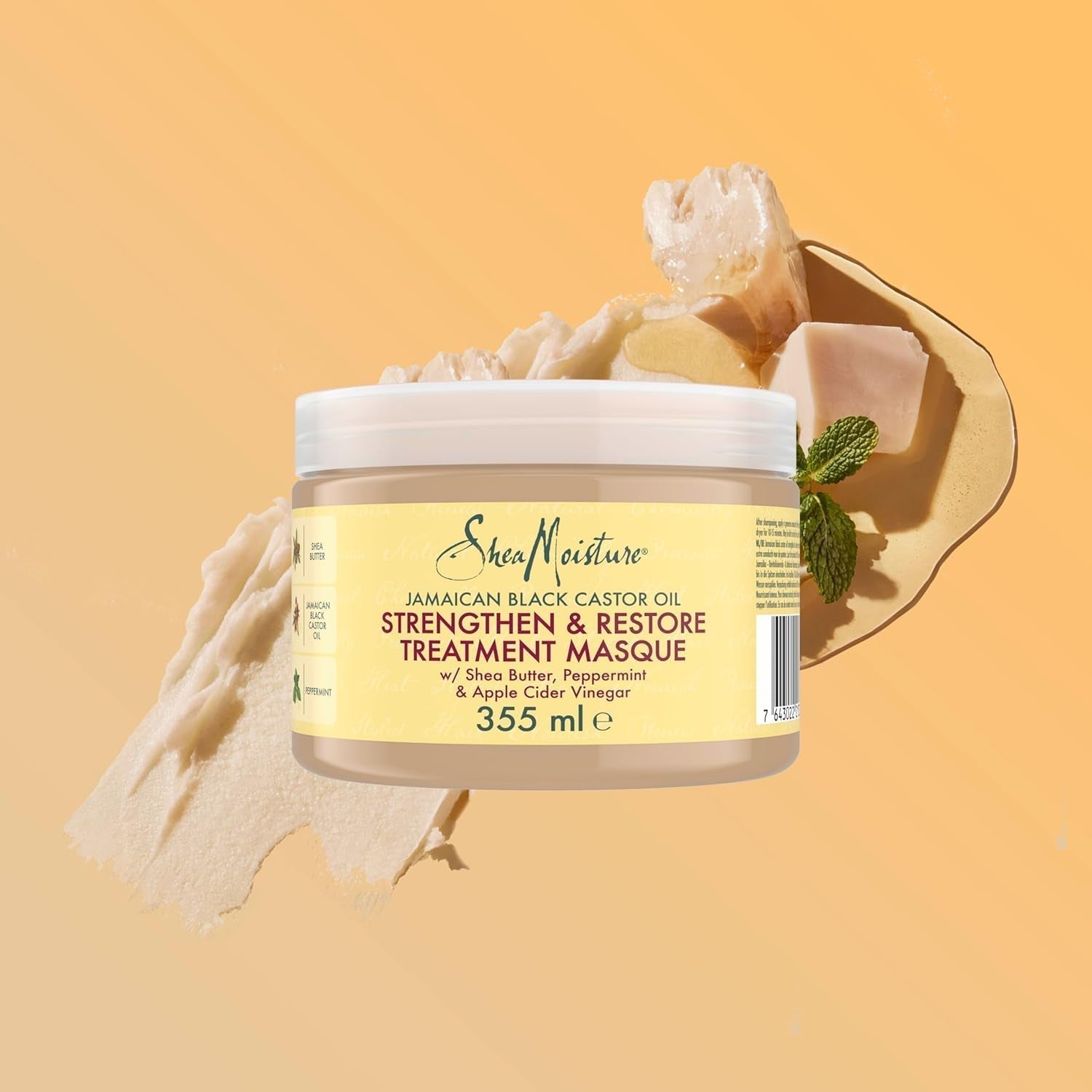 SheaMoisture Jamaican Black Castor Oil mască de păr fără silicon și sulfați Mască de tratament pentru păr Strength&Restore pentru păr natural, prelucrat chimic sau coafat cu căldură 355 ml Masca de par Naty Shop