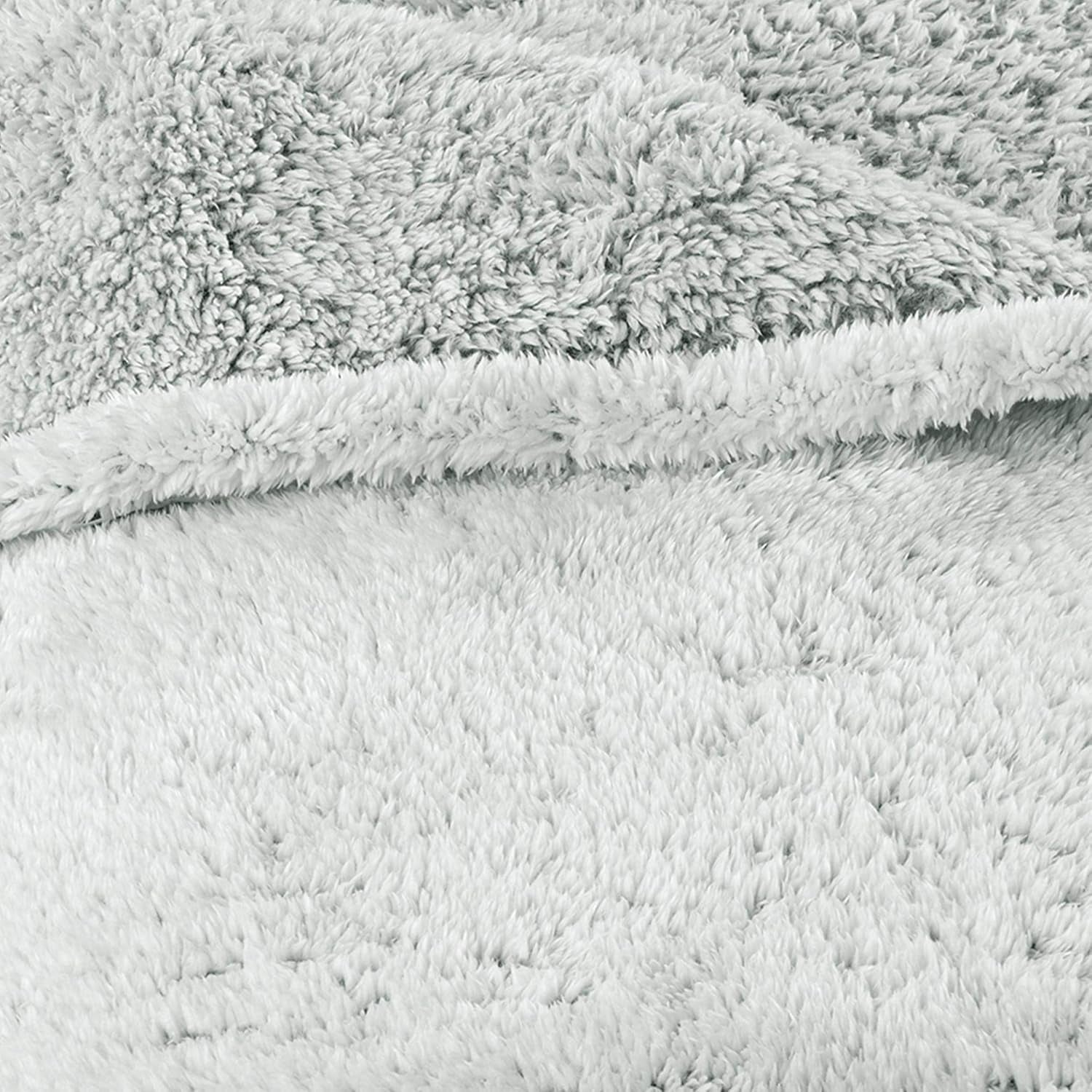 Aqua-Textil Fluffy cuddly pătură 150 X 200 Cm Gri Alb Melange Plush TV pătură Bedspread Sherpa Fleece Oeko-Tex Ottawa Paturi si Cuverturi Besuche den aqua-textil-Store