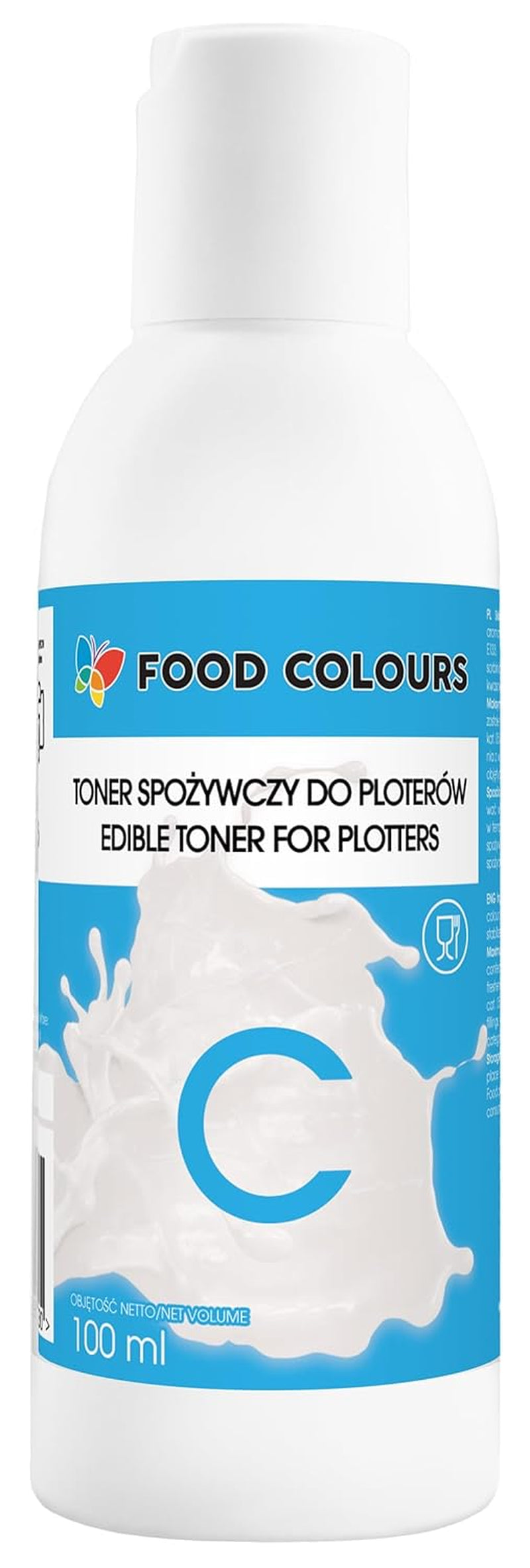 Set de coloranți alimentari cu cerneluri comestibile pentru plottere 6 x 100 ml | Cyan deschis | Cyan | Magenta deschis | | Magenta | Galben | Negru | Imprimare comestibilă, Imprimare pe hârtie tip wafer, adaos decorativ pentru prăjituri