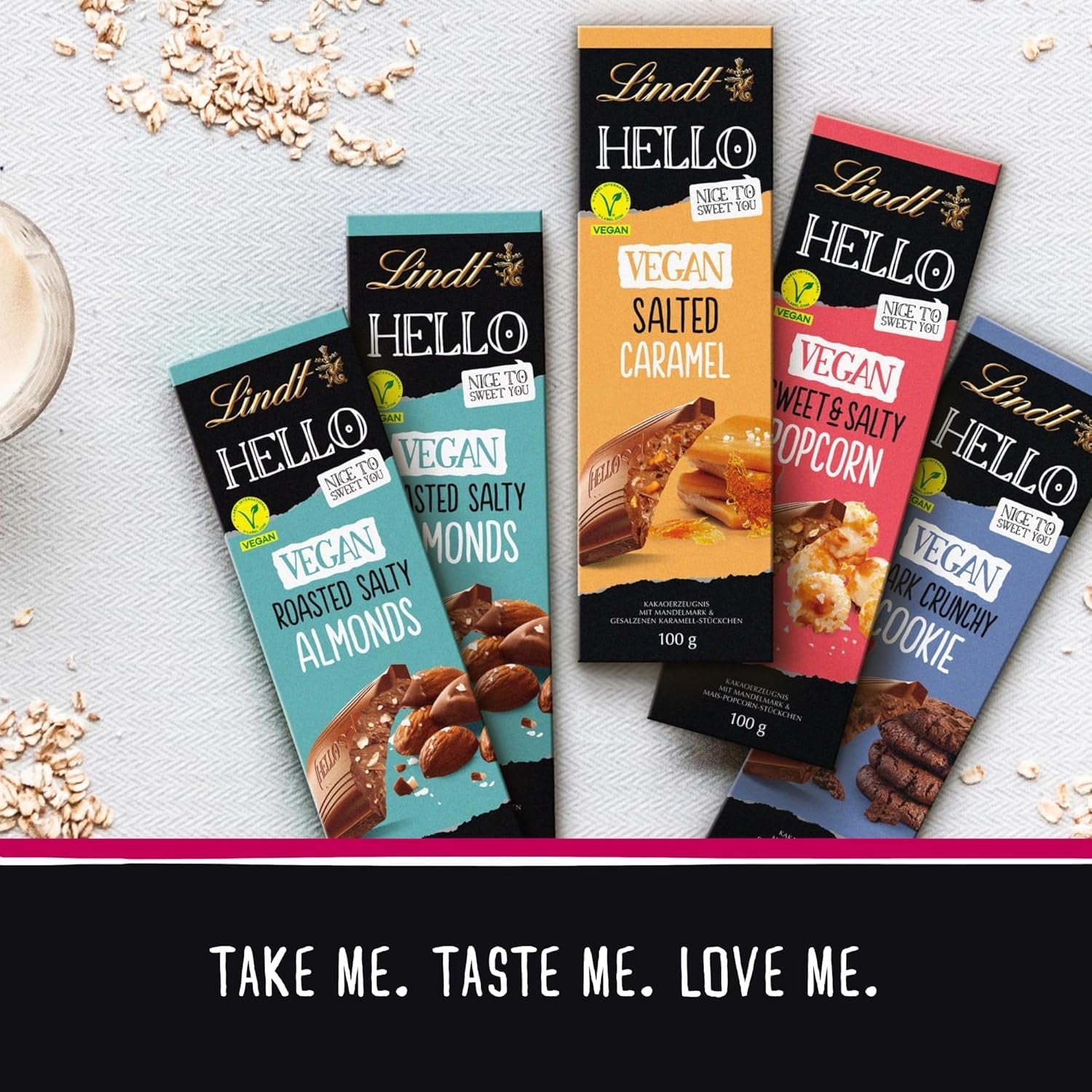 Ciocolată Lindt Hello, migdale sărate prăjite, 100g