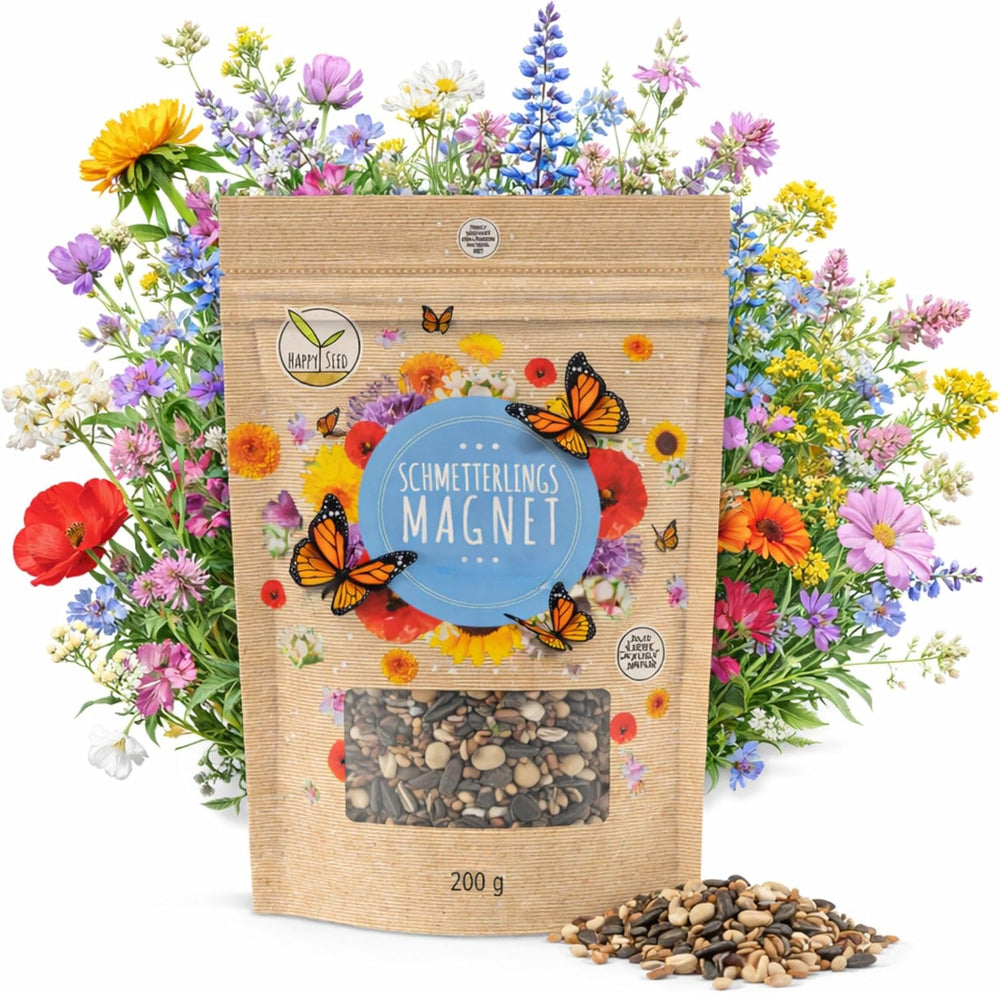 100g Semințe de fluturi pentru o pajiște cu flori colorate - Amestec de semințe de flori sălbatice colorate și bogate în nectar pentru fluturi