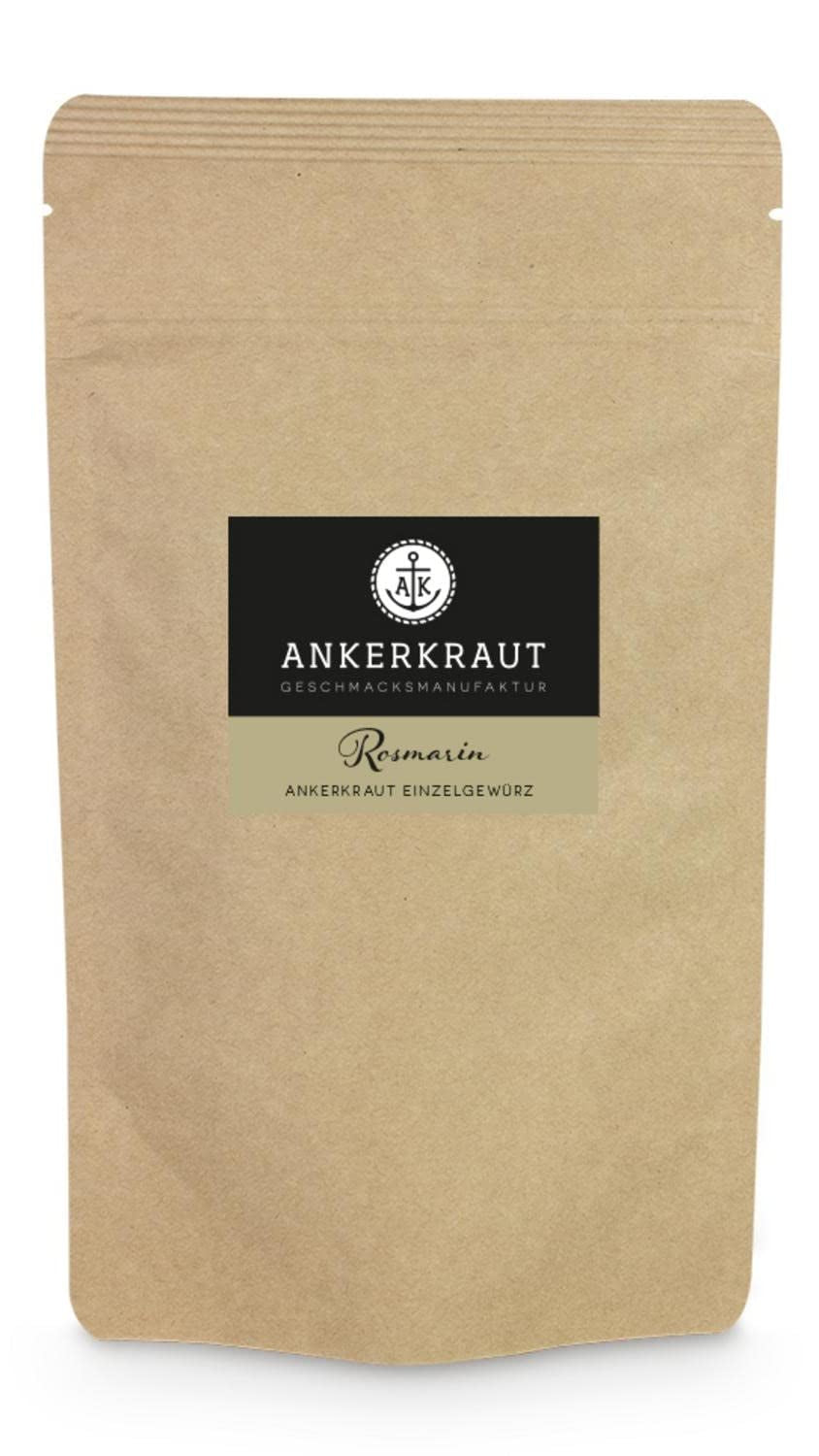 Ankerkaut Rosmarin Gewürz, gerebelt, getrocknet, perfekt für Kartoffeln, Essen mit Kartoffel würzen, Kartoffelspalten, Wedges, Gitterkartoffeln würzen, 40g im Korkenglas