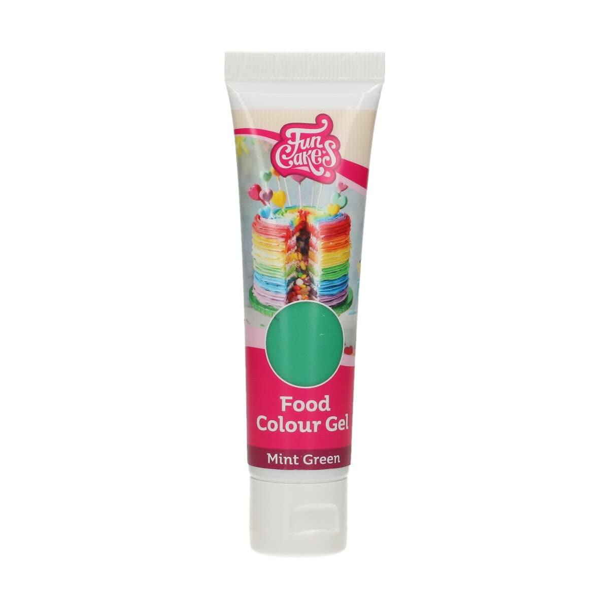 Colorant alimentar Funcakes Verde Mentă, gel colorant alimentar foarte concentrat pentru aluat, cremă, fondant și marțipan. Dozare ușoară. Picătură individuală pentru a crea culori vibrante. Halal. 30 g.