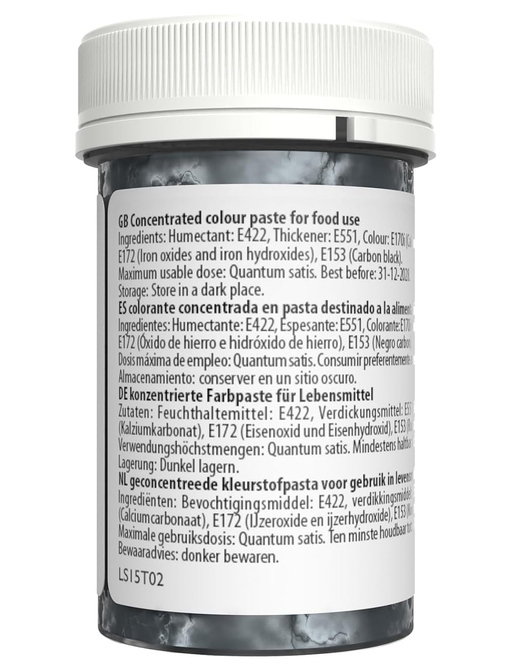 Pastă de colorant alimentar Sugarflair Grafit, colorant alimentar spectral concentrat pentru cremă de unt, pastă de zahăr, glazură, mixuri pentru prăjituri, macarons și multe altele! - 25g