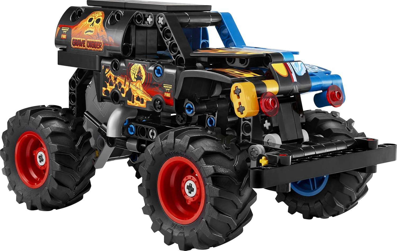 LEGO Technic Monster Jam Grave Digger Feuer und EIS - Monstertruck Modellbau & Konstruktionsspielzeug mit Rückziehmotor - Spielzeug für Kinder, Mädchen & Jungen - Geschenke für Kinder - 42219