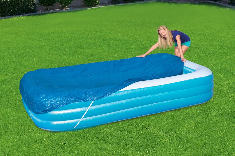 Prelată Bestway PE pentru piscine familiale 340 x 230 cm, albastră, dreptunghiulară